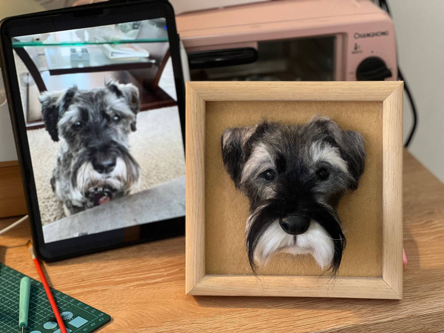 Custom Wool Felt Pet Portrait Frame