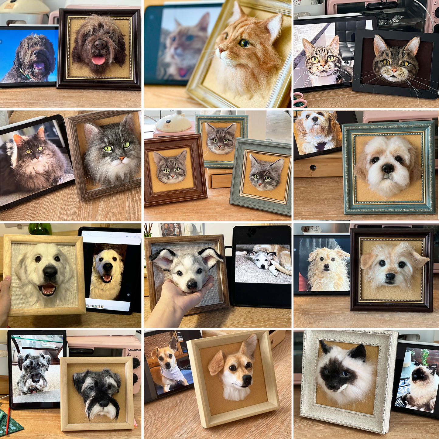 Custom Wool Felt Pet Portrait Frame