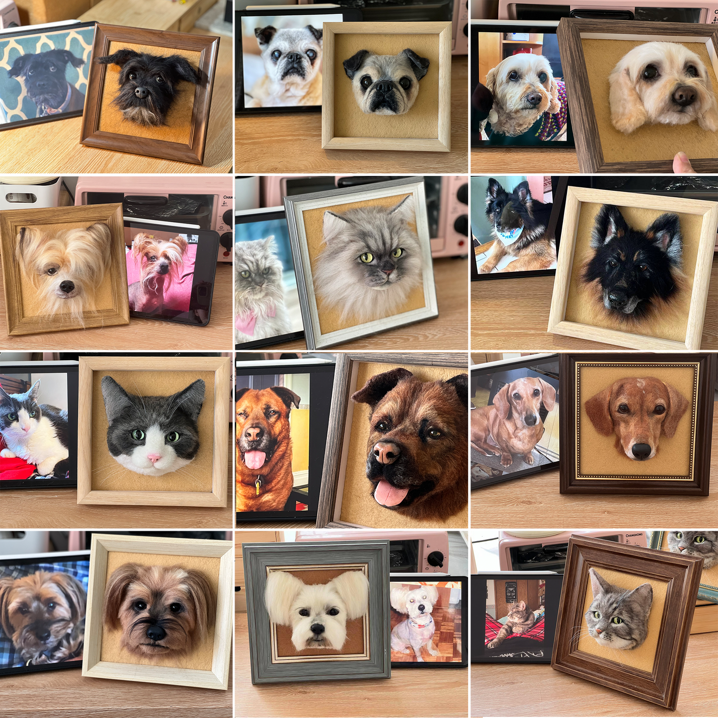 Custom Wool Felt Pet Portrait Frame