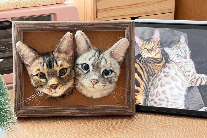 Custom Wool Felt Pet Portrait Frame